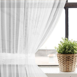 Арт. 54482/300, МЕТРАЖ, МАРКИЗЕТ, цвет - БЕЛЫЙ, высота 250 см, ГОТОВЫЕ ШТОРЫ, ширина 300 см x высота 250 см (на шторной ленте)