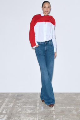 ZW COLLECTION WIDE-LEG MID-RISE JEANS - Zara фото 11