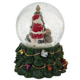 Фигурка декор в стекл шаре "Дед Мороз" ( подсв, муз, вьюга, AAAх3 н/п), D 10 см, L11 W11 H15 см