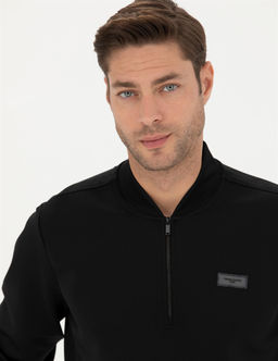 Siyah Regular Fit Sweatshirt - Pierre cardin фото 2