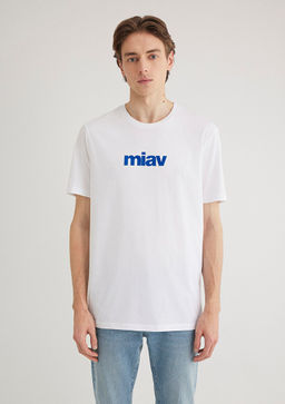 Miav Bask?l? Beyaz Ti??rt - Mavi фото 4