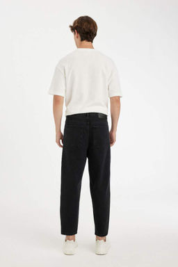 Джинсовые брюки стандартного кроя с завышенной талией свободного кроя и объемным кроем - Defacto фото 7