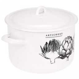 Artichoke Кастрюля эмалированная 4,3л, форма цилиндрическая, металлическая крышка (Россия) - Домашняя мода фото 3