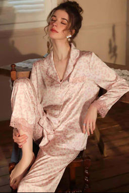 K12464 Костюм домашний: рубашка и брюки РОЗОВЫЙ