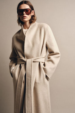 ZW COLLECTION LIMITED EDITION MINIMAL WOOL BLEND COAT - Zara фото 10