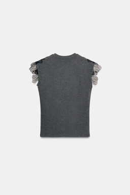 RIBBED FLORAL TOP - Zara фото 6