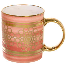 Цена за 2 шт. Кружка керамическая 350мл "Золотой узор", микс 4рисунка