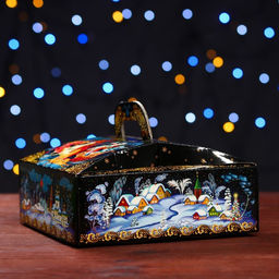 Цена за 5 шт. Подарочная новогодняя коробка «Зимние гулянья» , шкатулка для сладких подарков, 20×20×10 см