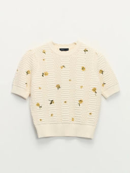 Джемпер с коротким рукавом с вышивкой / Zarina