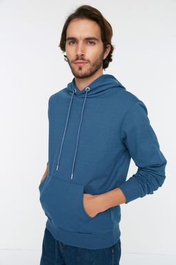 TRENDYOL MAN Mavi Regular/Normal Kesim Kapusonlu Uzun Kollu Sweatshirt TMNAW20SW0162 - Trendyolmilla фото 59
