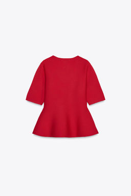 PLAIN KNIT PEPLUM TOP - Zara фото 4