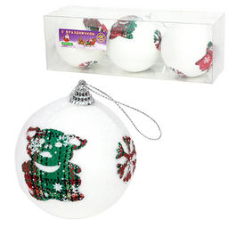 Набор елочных шариков "Свинка", 3 шт