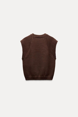 PLAIN KNIT WAISTCOAT - Zara фото 4