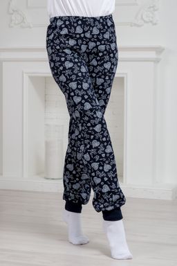 Брюки женские домашние из футера на манжете сердце из цветов - Амадэль фото 6