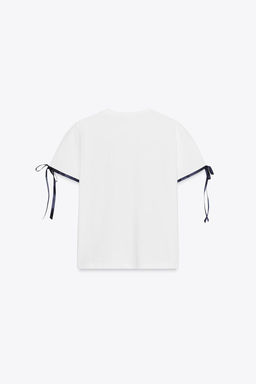 T-SHIRT WITH CONTRAST BOWS - Zara фото 6