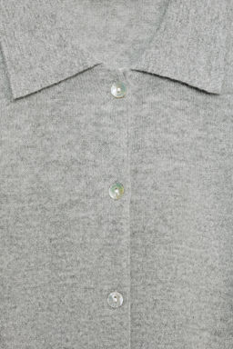 WOOL AND CASHMERE POLO CARDIGAN - Zara фото 10