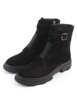 01-E2014B-497B BLACK Ботинки демисезонные женские (натуральная замша)