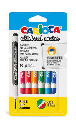 "Carioca" Маркер для белой доски 2.8 мм 8 цв. перо круглое 42920