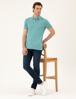 Базовая футболка приталенного кроя мятного меланжа - Cacharel фото 4