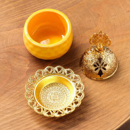 Курильница для благовоний порошковых и конусов TAKE IT EASY «Мешочек», жёлтый, 10.5×6.9 см