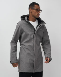 Парка спортивная мужская с капюшоном softshell серого цвета 9565Sr - Mtforce фото 8