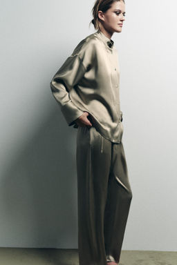 DOUBLE-BREASTED SATIN SHIRT - Zara фото 6