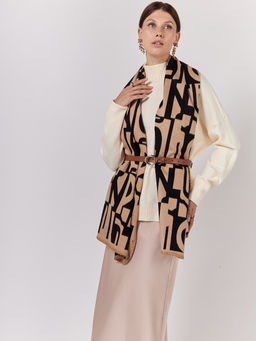 в СОСТАВЕ ШЕРСТЬ и КАШЕМИР Большой, мягкий, теплый однотонный двусторонний палантин. - Tantino фото 4