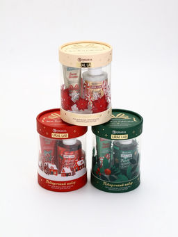 Подарочный набор косметики New Year Collection, гель для душа, крем для рук, пилочка, зелёный, URAL LAB