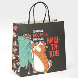 Цена за 2 шт. Пакет подарочный новогодний «Косяки наше всё», 22×22×11 см