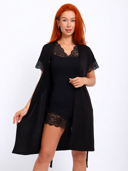 Халат женский ЭЛЕН (чёрный № 1) - Ивановская трикотажная компания фото 5