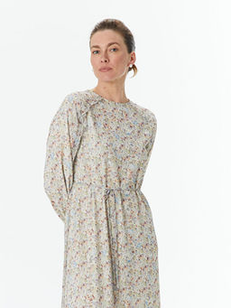 Bisiklet Yaka ?i?ekli Elbise