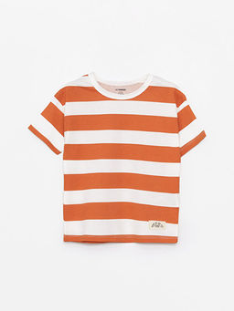 Bisiklet Yaka ?izgili Erkek Bebek Ti??rt