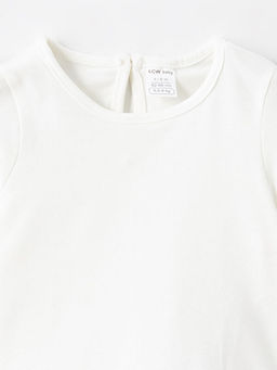 Bisiklet Yaka Uzun Kollu K?z Bebek Ti??rt ve Elbise 2li Tak?m - Waikiki фото 3