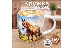 Кружка 360 мл 12,8*8,5*9 см Лошадь NEW BONE CHINA - Elan gallery фото 2
