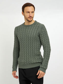 джемпер мужской из хлопка с косами