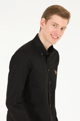 U. S. Polo Assn Мужская черная базовая рубашка с длинным рукавом - U.s. polo assn фото 4