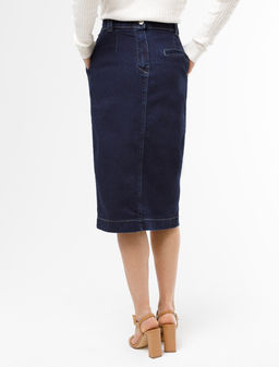 Юбка с разрезом из эластичного денима