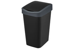 Ведро для мусора с подвижной крышкой 10 л 23,5*19,5*33,7 см Тандем черный/серый (841078) - Elan gallery фото 4