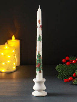 Цена за 4 шт. Свеча античная "Новый год" 255х22 мм, с декором