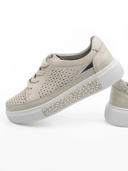 03-C322-2A BEIGE Полуботинки летние женские (натуральная кожа) - Фабричный китай фото 15