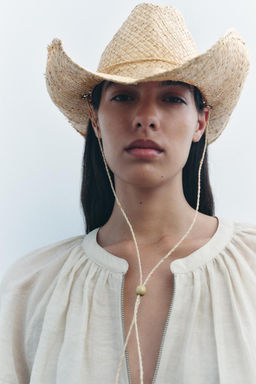 COWBOY RAFFIA HAT - Zara фото 2