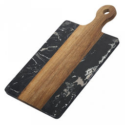 Доска разделочная деревянная Acacia 35х17х1,2 см, прямоугольная, вставка черный мрамор, Regent (Китай) - Домашняя мода фото 2