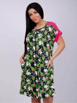 Халат "Анастасия" лебеди, трикотаж