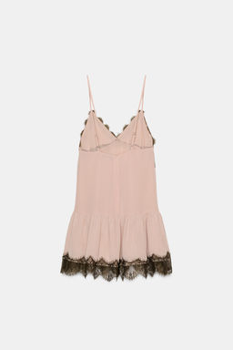 SHORT DRESS WITH CONTRAST LACE - Zara фото 15