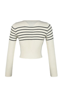 Tas Crop Cizgili Triko Kazak TWOAW24KZ01201 - Trendyolmilla фото 8