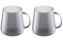 Набор 2 кружек 420 мл 11,5*9*10,5 см Crystal glass + пробковая крышка-подставка, серый - Elan gallery фото 8