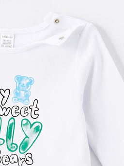 Bisiklet Yaka Uzun Kollu Bask?l? K?z Bebek Tulum - Waikiki фото 3