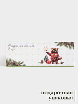 Подставка под ложку новогодняя Доляна Сказки зимнего леса, 22.37.12.7 см, доломит, белая фото 3