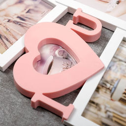 Фоторамка - коллаж на 4 фото 9?9, 10?15, 13?18 см Я люблю тебя, пластик, мультирамка, белая с розовым, 39.5?32 см