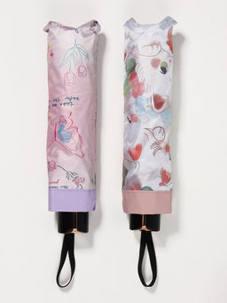 Зонт механический Рисунки, 4 сложения, 8 спиц, R=47/56 см, d=94 см, МИКС